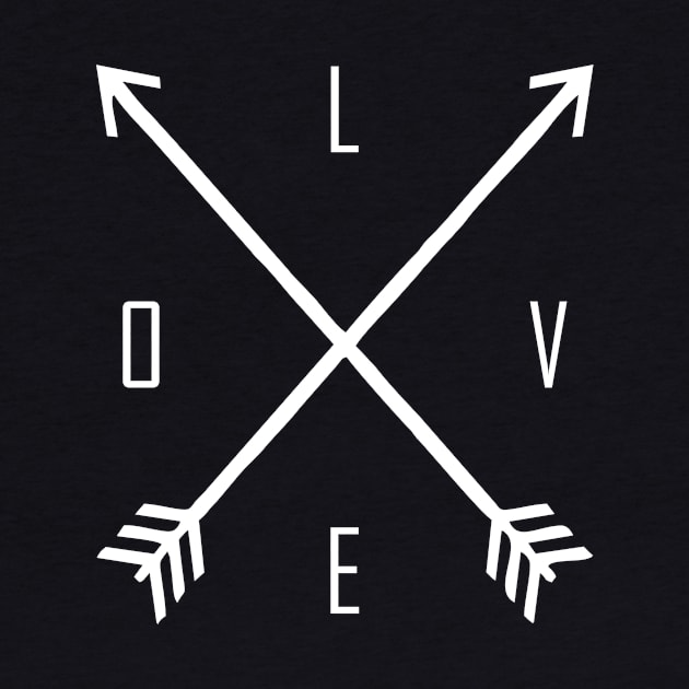 love arrow white by Typography Dose